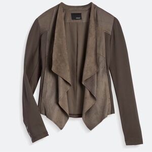 Maisha Ponte and Faux Leather Jacket Olive Small